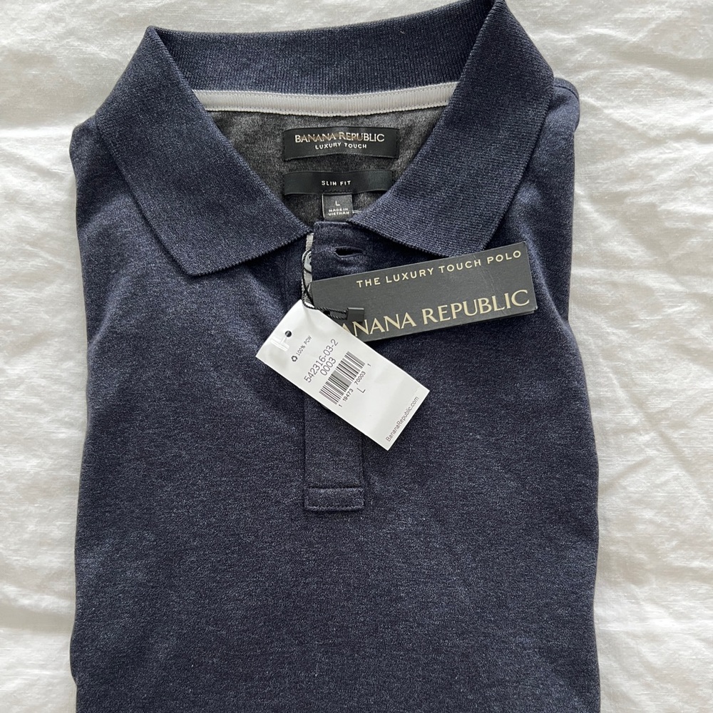Men’s NWT Luxury Touch Polo, L Slim